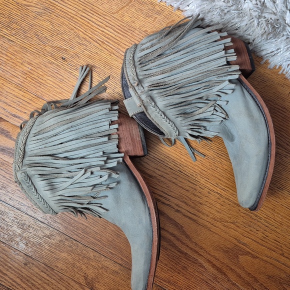 Liberty Black Fringe Ankle Boots - Picture 1 of 9